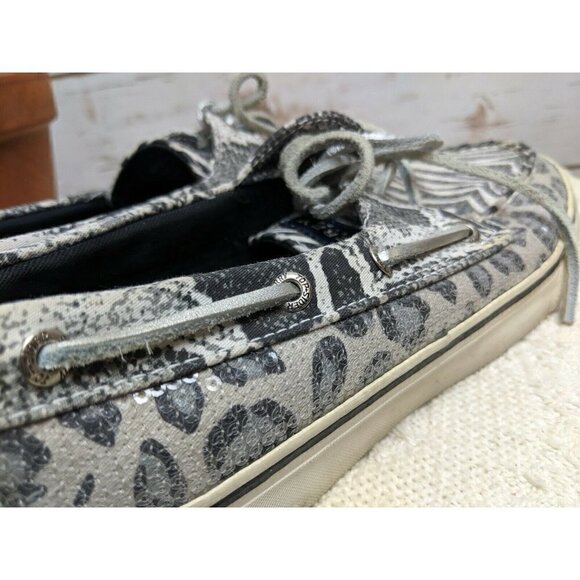 Sperry Women's Top Sider Boat Shoe Animal Print Sequins Loafers Size 6.5 M - Picture 11 of 11